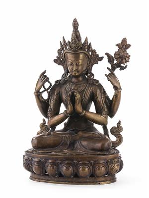 Buddha auf Lotus sitzend, 19./20. Jhdt. - Christmas-auction Furniture, Carpets, Paintings