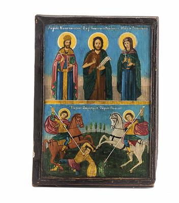 Griechische Ikone, 19. Jhdt. - Christmas-auction Furniture, Carpets, Paintings