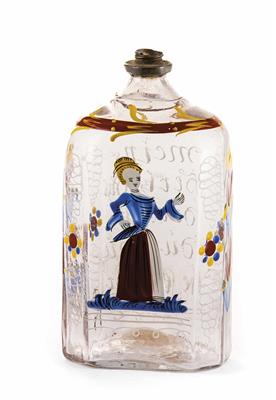 Branntweinflasche, Alpenländisch, wohl Freudenthal um 1800 - Velikonoční aukce