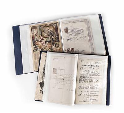 Sammler-Konvolut von ca. 200 gedruckten und handschriftlichen Papierdokumenten, - Salzburg: Osterauktion