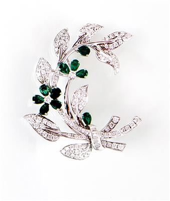 Brillantbrosche Blütenzweig zusammen ca. 1,30 ct - Antiques, art and jewellery – Salzburg
