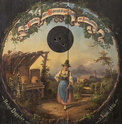 Biedermeier Schützenscheibe, Alpenländisch, 19. Jahrhundert - Christmas-auction Furniture, Carpets, Paintings