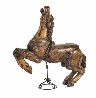 Aufbäumendes Karussell-Pferd, 19. Jahrhundert - Möbel und Skulpturen