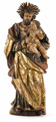 Hl. Josef mit segnendem Jesuskind, Alpenländisch, 18. Jahrhundert - Möbel und Skulpturen