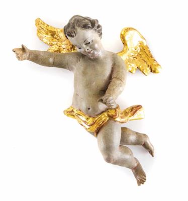 Kleiner geflügelter Aufsatz-Engel, Süddeutschland, Mitte 18. Jahrhundert - Mobili