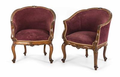 Paar Neobarocke Halb-Bergèren, wohl Venedig, 2. Hälfte 19. Jahrhundert - Furniture