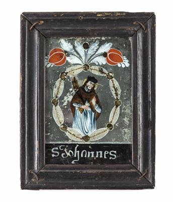 Spiegel-Hinterglasbild, Böhmen, Buchers 19. Jahrhundert - Furniture