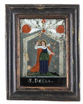 Spiegel-Hinterglasbild, Böhmen, Buchers 19. Jahrhundert - Nábytek