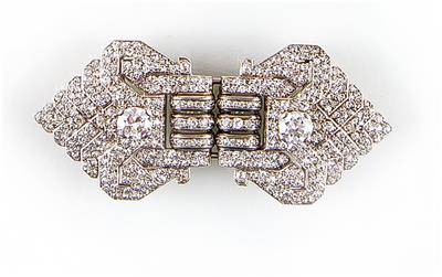 Altschliffdiamant Kropfbandverschluss, Art Deco, zus. ca. 7 ct - Jewellery, Watches and Craftwork