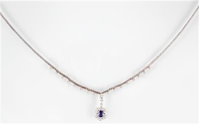 Brillant Saphircollier zus. 2,23 ct - Schmuck, Uhren und Kleinkunst