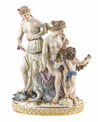 Venus mit Amor und Nymphe, Entwurf Johann Carl Schönheit (Dresden? 1730-1805 Meissen), Meissen 19. Jahrhundert - Christmas auction