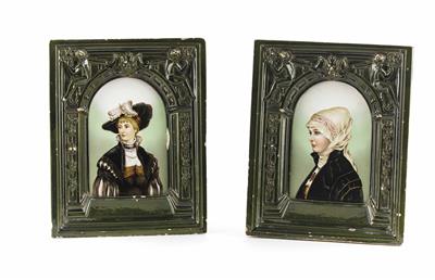 Zwei Historismus-Ofenkacheln,19. Jahrhundert - Christmas auction