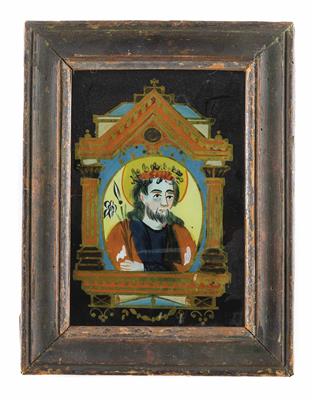 Hinterglasbild, Böhmen, wohl Außergefild, 19. Jahrhundert - Easter Auction