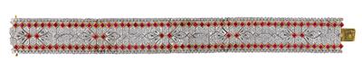 Brillant-Rubinarmband zus. ca. 6,70 ct - Jewellery, watches and antiques
