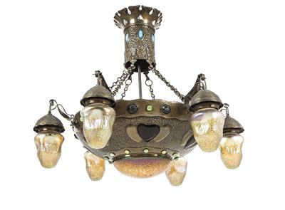 Jugendstil-Deckenlampe, - Jewellery, watches and antiques