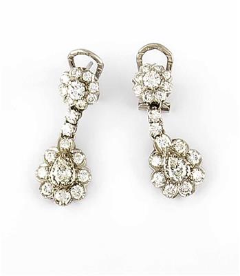 Paar Brillant-Diamantohrsteckclipsgehänge zus. ca. 3,30 ct - Jewellery, watches and antiques