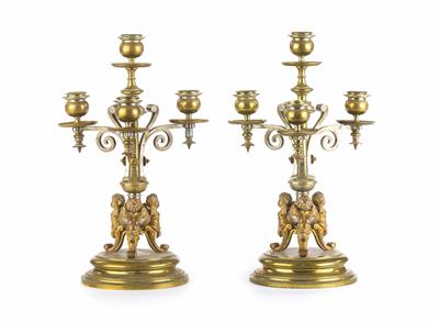 Paar Kerzenleuchter, Ende 19. Jahrhundert - Šperky, umění a starožitnosti