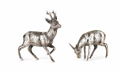 Paar Tierfiguren, Reh und Rehbock - Jewellery, watches and antiques