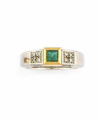 Smaragd-Diamantring - Gioielli, orologi e antiquariato