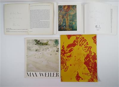 Fünf Ausstellungskataloge von Max Weiler (1910-2001) mit handsignierten Widmungen: - Moderní tisky