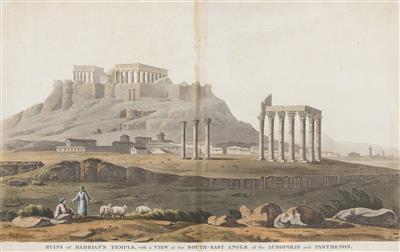 Akropolis mit Parthenon und Ruinen des Hadrian-Tempels - Asta di pasqua
