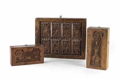 Drei Lebkuchen-Holzmodel, Alpenländisch, 18./19. Jahrhundert - Velikonoční aukce