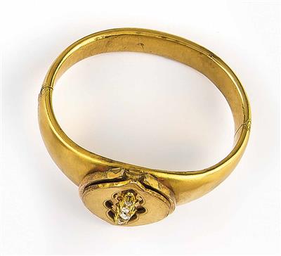 Diamant Medaillonarmreif zus. ca. 0,50 ct - Schmuck, Taschen- und Armbanduhren, Kunst des 20. Jahrhunderts