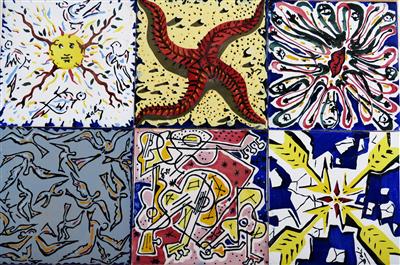 Serie von sechs Keramikfliesen "La Suite Catalane", - Summerauction