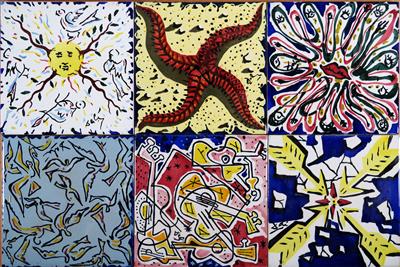 Serie von sechs Keramikfliesen "La Suite Catalane", - Summerauction
