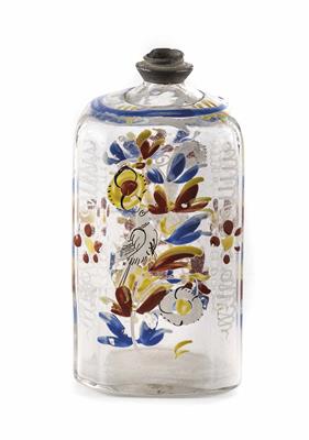 Kleine Branntweinflasche, Alpenländisch, wohl Freudenthal, um 1800 - Asta di Natale