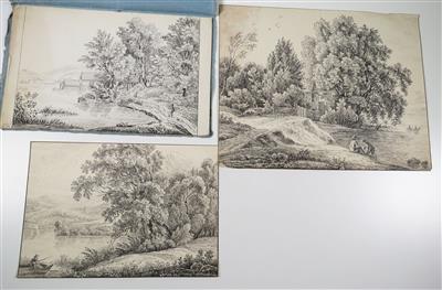 Fadengeheftete Zeichnungen der Josephine von Pechmann, datiert 1837/1838 - Adventauktion