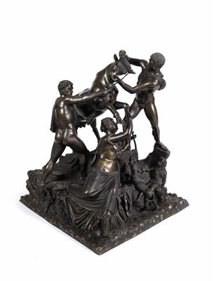 Bronzegruppe, Wiederholung der antiken griechischen Gruppe: „Der Farnesische Stier“, 20. Jahrhundert - Schmuck, Uhren – Kunst des 20. Jahrhunderts