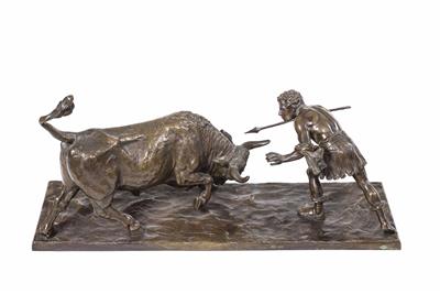 Kampf eines Gladiatoren mit einem Stier, 2. Hälfte 19. Jahhrundert - Schmuck, Uhren – Kunst des 20. Jahrhunderts
