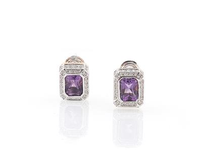 Brillant Amethyst Ohrclips - Jewellery, antiques and art