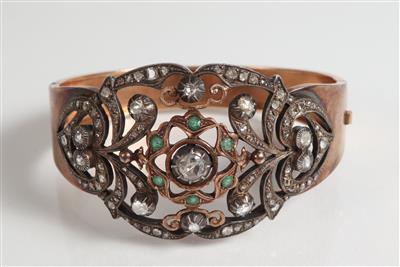 Diamant Smaragd Armreif - Jewellery, antiques and art
