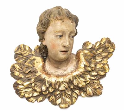 Barocker Engelskopf, Süddeutsch/Österreichisch, ursprünglich 18. Jahrhundert - Christmas auction - Silver, glass, porcelain, graphics, militaria, carpets