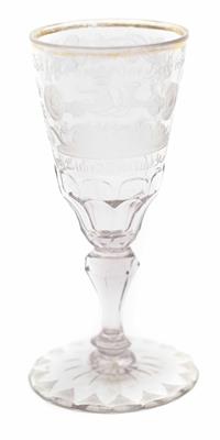 Barocker Pokal, Böhmen oder Schlesien, 1. Hälfte 18. Jahrhundert - Vánoční aukce - Stříbro, sklo, porcelán, Moderní grafika, koberce