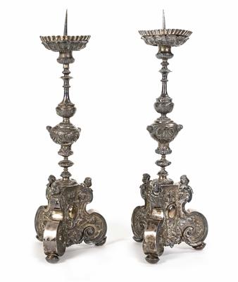 Paar Augsburger Kerzenleuchter, - Easter Auction