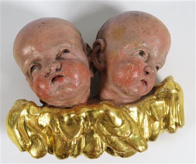 Geflügelter Doppelengelskopf, wohl 18. Jahrhundert - Summer auction