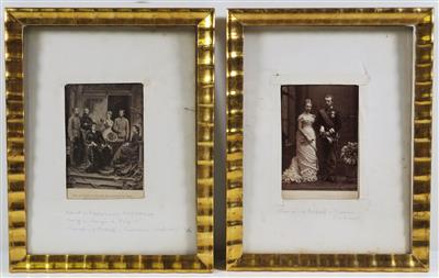 Kronprinz Rudolf von Österreich als Oberst und seine Braut Prinzessin Stephanie von Belgien (Verheiratung 1881) - Sommerauktion