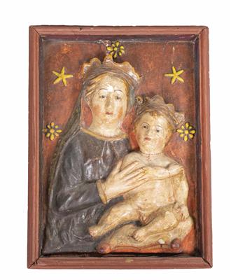 Reliefbild Madonna mit Kind, nach Renaissancevorbild, 18. Jahrhundert - Vánoční aukce