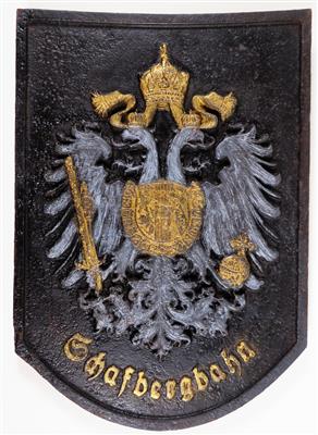 Kaiserlich österreichisches Wappen von der Schafbergbahn, um 1890 - Adventauktion