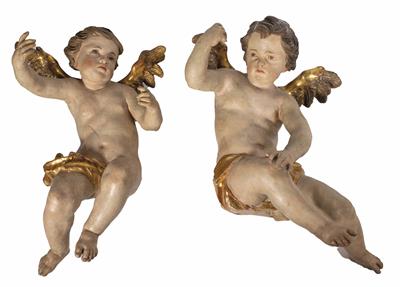 Paar Aufsatzengel im Barockstil, 19. Jahrhundert - Easter Auction