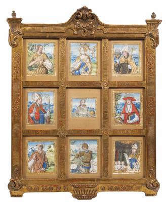 Neun Heiligen-Miniaturen, - Easter Auction