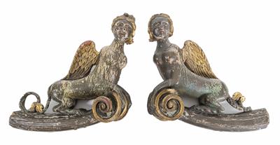 Paar Sphingen- Schlittenfiguren(?) um 1800 - Easter Auction