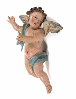 Schwebender Putto in bewegter Haltung, Italien, Ende 19. Jahrhundert - Christmas auction - Silver, glass, porcelain, graphics, militaria, carpets