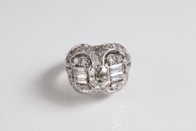 Brillant Diamant Damenring zus ca. 2,85 ct - Vánoční aukce - Stříbro, sklo, porcelán, Moderní umění grafika, koberce