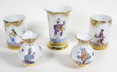 Vase und zwei Paar Vasen "1001 Nacht", - Vánoční aukce - Stříbro, sklo, porcelán, Moderní umění grafika, koberce
