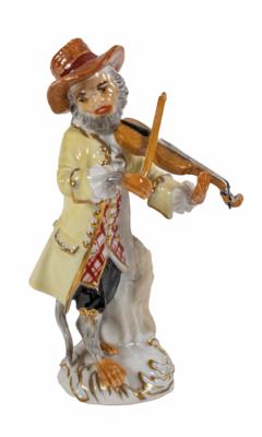 Affe als Geiger, Entwurf Johann Joachim Kaendler 1753/65, Meissen, 1987 - Asta di Pasqua