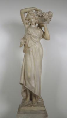 Mädchen mit Blumenkorb, wohl Italien, Anfang 20. Jahrhundert - Porcellana, vetro e oggetti da collezione